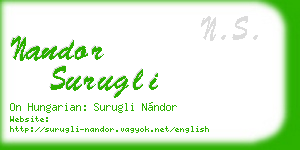 nandor surugli business card
