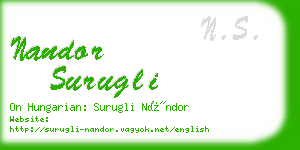 nandor surugli business card